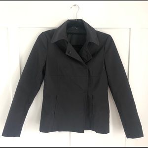 Theory Black Double Breasted Irene Rain Jacket